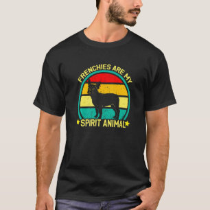 Frenchies Are My Spirit Animal Retro French Bulldo T-Shirt