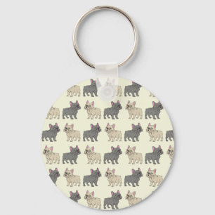 Frenchies, Beige Key Ring