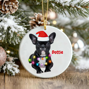 frenchies christmas gift for bulldog lovers  ceramic tree decoration