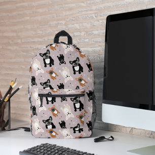 Frenchies Cute French Bulldog Pattern Printed Backpack