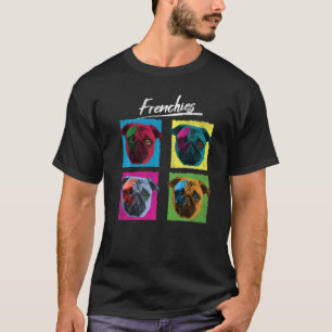 Frenchies French Bulldog Colourful Pop Dog Men T-Shirt