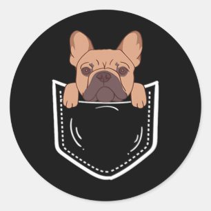 Frenchies French Bulldog For Dog Lovers Pocket Own Classic Round Sticker