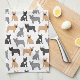 Frenchies French Bulldog - Pick Your Color! Tea Towel