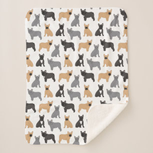 Frenchies French Bulldog - Pick Your Colour! Sherpa Blanket
