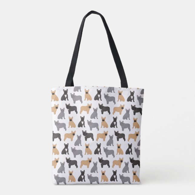 Frenchies French Bulldog - Pick Your Colour! Tote Bag (Back)