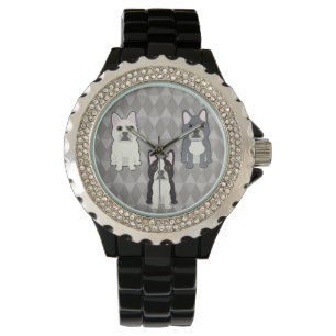 Frenchies Gray Diamonds Watch