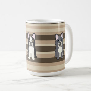 Frenchies Neutral Striped Coffee Mug