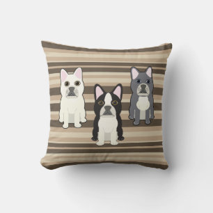 Frenchies Neutral Striped Cushion