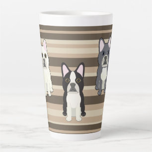 Frenchies Neutral Striped Latte Mug