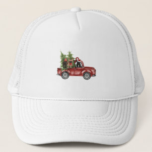 Frenchies On Car Christmas Ornament Dog Christmas Trucker Hat
