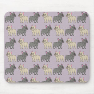 Frenchies, Purple Mouse Mat