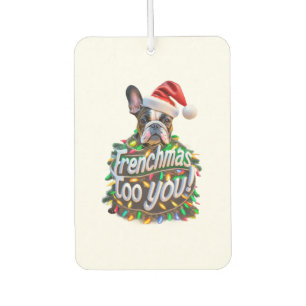 Frenchmas too you Bulldog Dog Tree Christmas Light Car Air Freshener