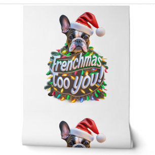 Frenchmas too you Bulldog Dog Tree Christmas Light Wallpaper