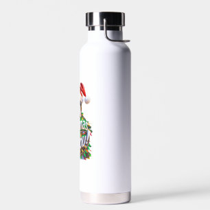 Frenchmas too you Bulldog Dog Tree Christmas Light Water Bottle