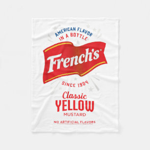 Frenchs Clic Yellow Mustard Label Foodie Costume _ Fleece Blanket