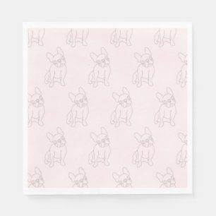 frenchys know how to party, napkins  bulldog pink