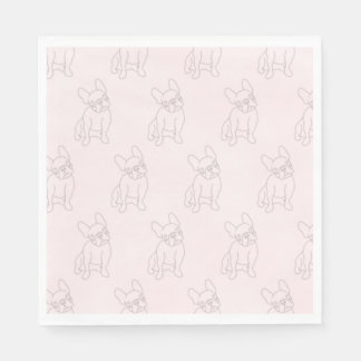 frenchys know how to party, napkins  bulldog pink