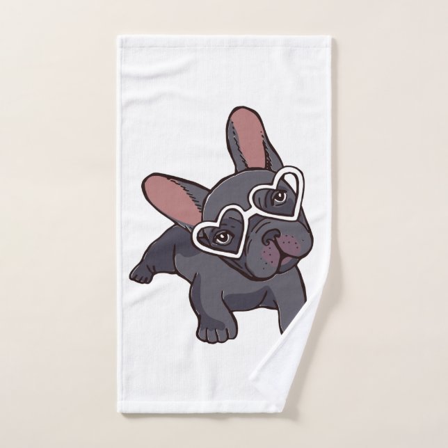 frensh bulldog bath towel. hand towel (Hand Towel)