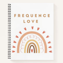 Frequence Love notebook with rainbow