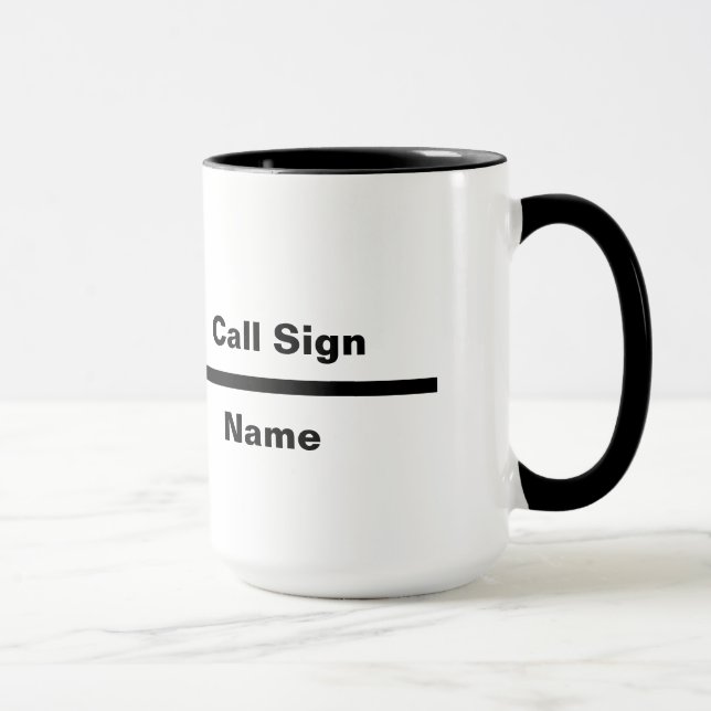 Frequency Line Ham Radio Call Sign & Name Mug (Right)