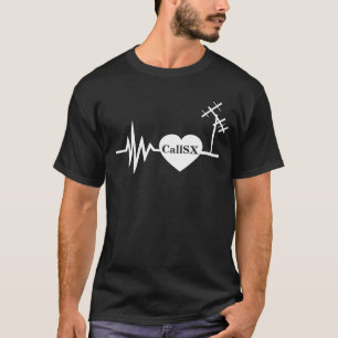 Frequency Line Love Ham Radio T-shirt Black