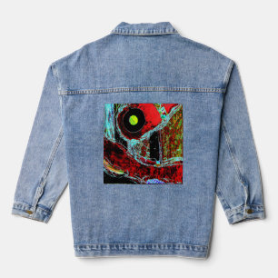 Frequency Serpent – Abstract Energy Compact Mirror Denim Jacket