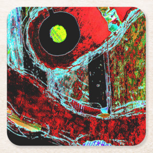 Frequency Serpent – Abstract Energy Compact Mirror Square Paper Coaster