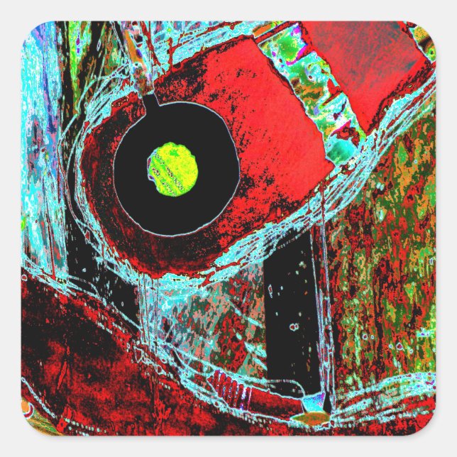 Frequency Serpent – Abstract Energy Compact Mirror Square Sticker (Front)