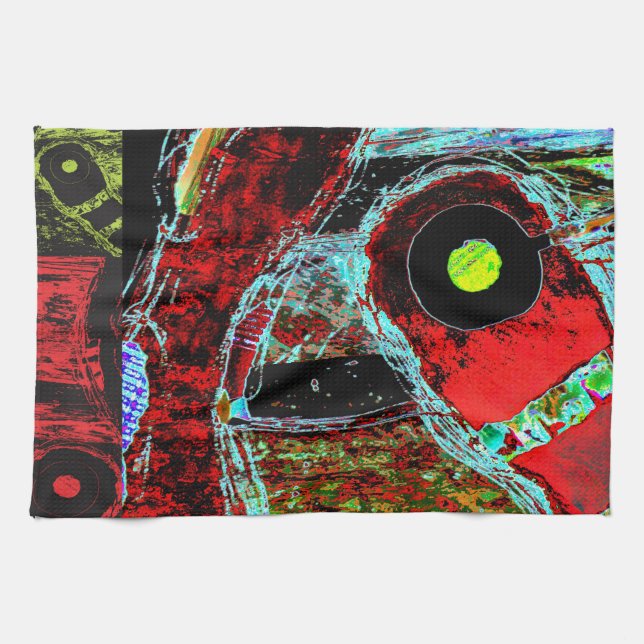Frequency Serpent – Abstract Energy Compact Mirror Tea Towel (Horizontal)