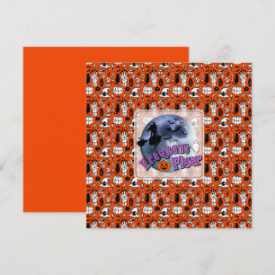 Frequent Flyer Halloween Witch Riding Broomstick  Invitation