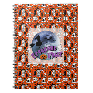 Frequent Flyer Halloween Witch Riding Broomstick Notebook
