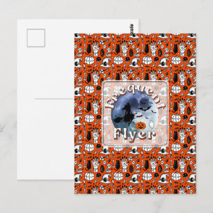 Frequent Flyer Halloween Witch Riding Broomstick Postcard