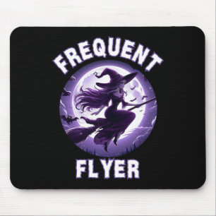 Frequent Flyer Witch Funny Halloween Costume Idea Mouse Mat