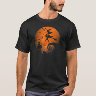 Frequent Flyer Witch Her Broom Haunted House Creep T-Shirt