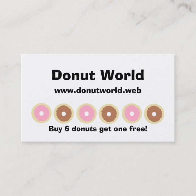 "Frequent Visitor" (6 Doughnuts) Loyalty Cards (Front)