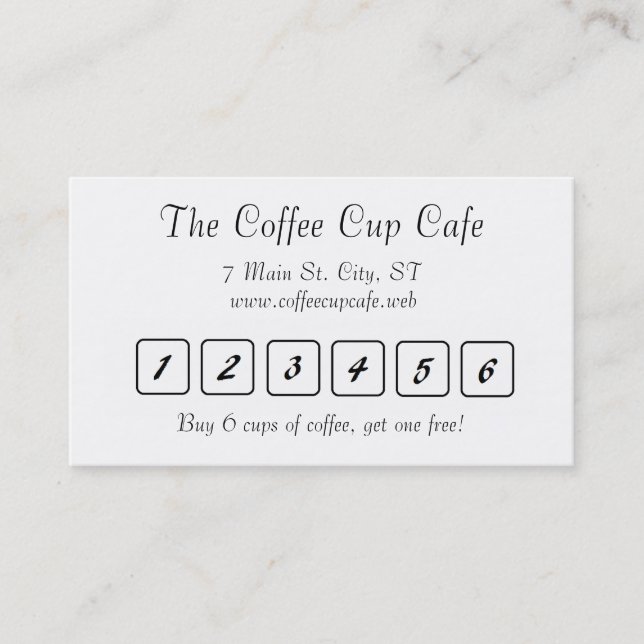 "Frequent Visitor" (6 Squares) Business Cards (Front)