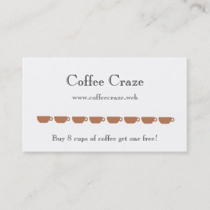 "Frequent Visitor" (8 Coffee Cups) Loyalty Cards