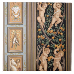 Fresco of Cupids from the Church of St. Ambroglio, Tile