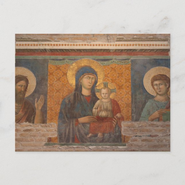 Fresco Of Madonna And Child Postcard (Front)