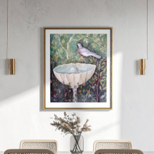 Fresco of Pigeon and a Fountain, Pompeii Poster