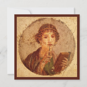 Fresco of Sappho in Pompeii Card