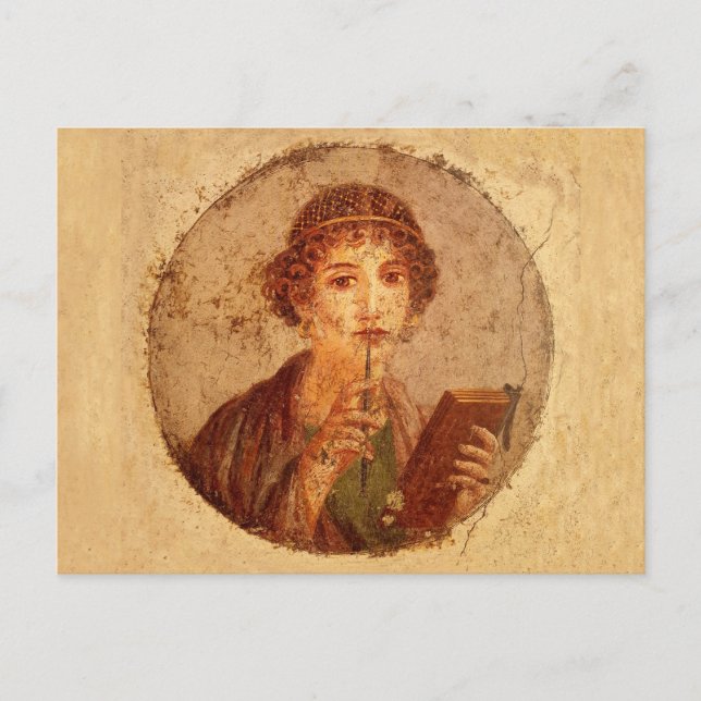 Fresco of Sappho in Pompeii    Postcard (Front)