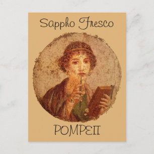 Fresco of Sappho in Pompeii Postcard