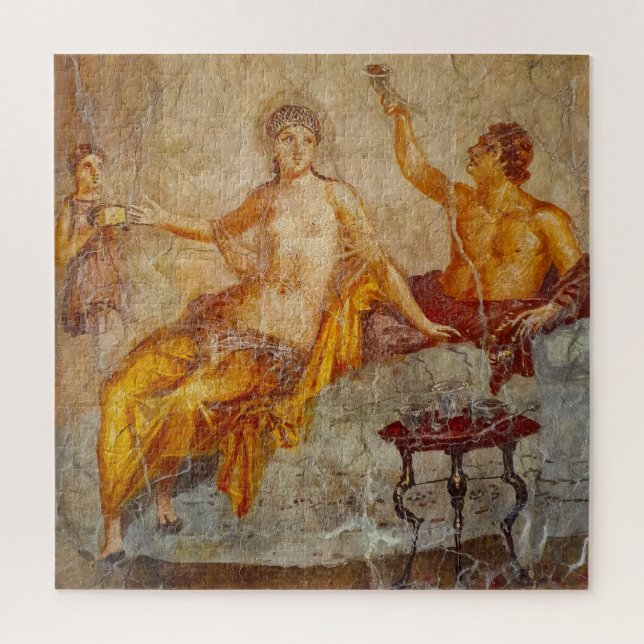 Fresco Private Drinking Scene in Pompeii Jigsaw Puzzle (Vertical)