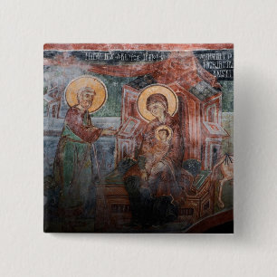 Frescoes from the 14th Century Serbian Church, 2 15 Cm Square Badge