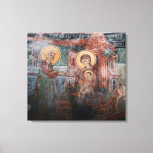 Frescoes from the 14th Century Serbian Church, 2 Canvas Print