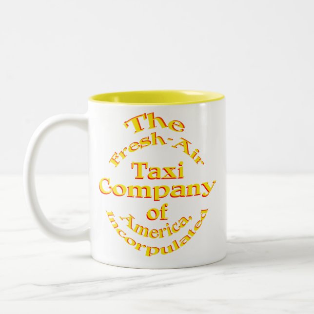Fresh-Air Taxi Company of America Incorpulated Two-Tone Coffee Mug (Left)