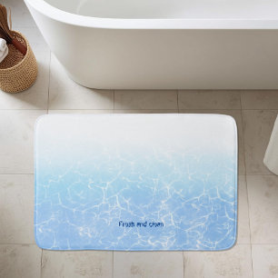 Fresh and clean, clear blue water edge bath mat