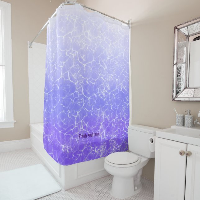 Fresh and clean, clear purple water shower curtain (In Situ)