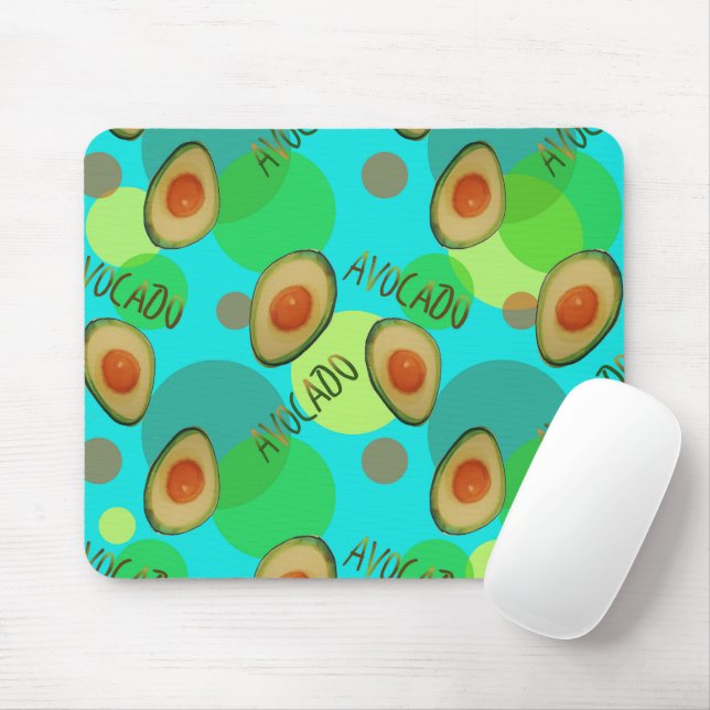 Fresh and fun avocado pattern mouse mat (With Mouse)